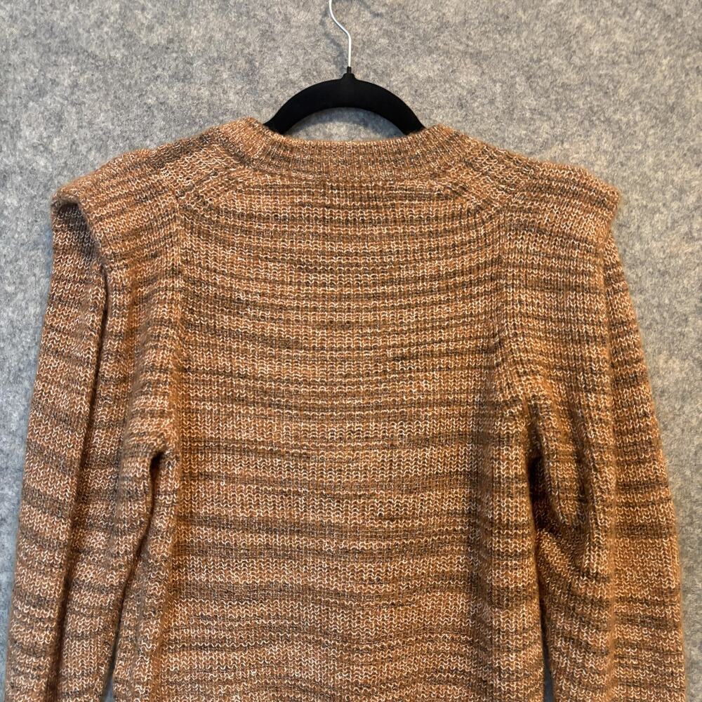 Madewell Sweater Womens Small Brown Wool Alpaca Blend Puff Shoulder Crewneck - Picture 5 of 10